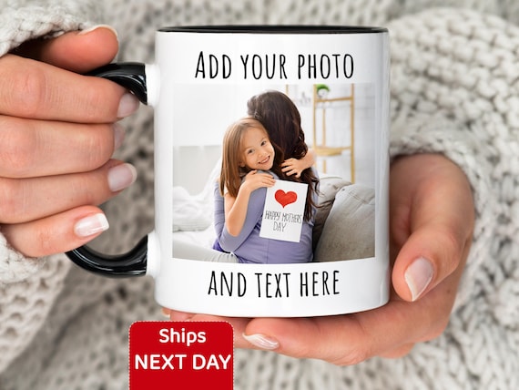 Custom Coffee Mug with Photo, Personalized Picture Coffee Cup, Anniversary Mug Gift for Him / Her, Customizable Logo-Text Mug to Men-Women