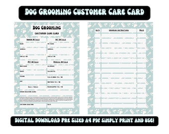 Wootile Pet Grooing Client Cards, 8X5 Inch, Detailed Inforation - View #4
