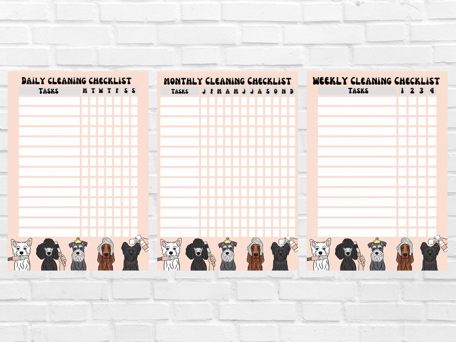 Dog Grooming Cleaning Checklist / Printable PDF / Daily Weekly Monthly ...