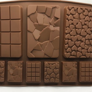 CandyMake Chocolate Bar Making Mold | BPA Free | Hard Mold for Making Your Own Chocolate Candy Bars at Home or Commercial | Multi Design | Easy to Use