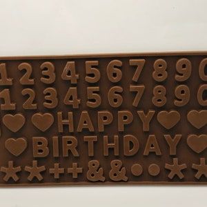 123 Happy Birthday Chocolate Candy Mold