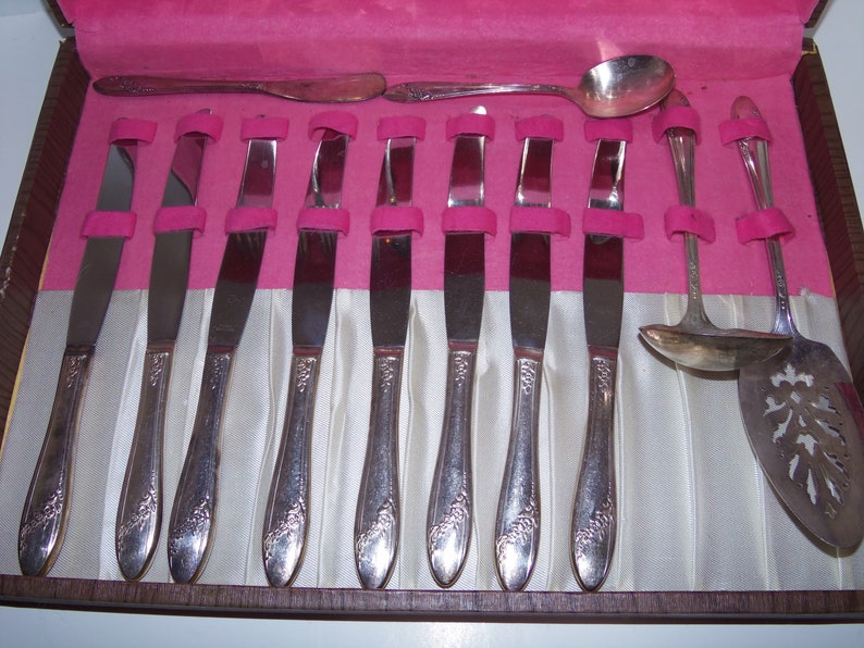 Vintage Silverware Tudor Plate Oneida Community 44 Pieces in Original