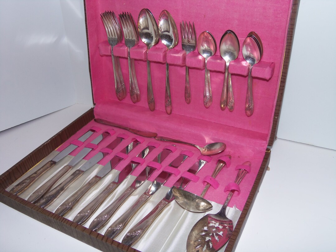 Vintage Silverware Tudor Plate Oneida Community 44 Pieces in Original