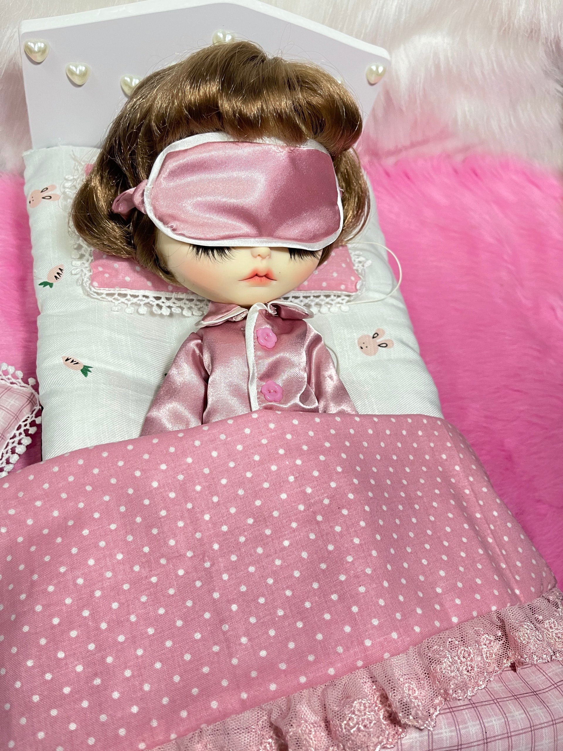 Blythe Outfit Handcrafted nightgown pajamas dress basaak doll pink 955-13 