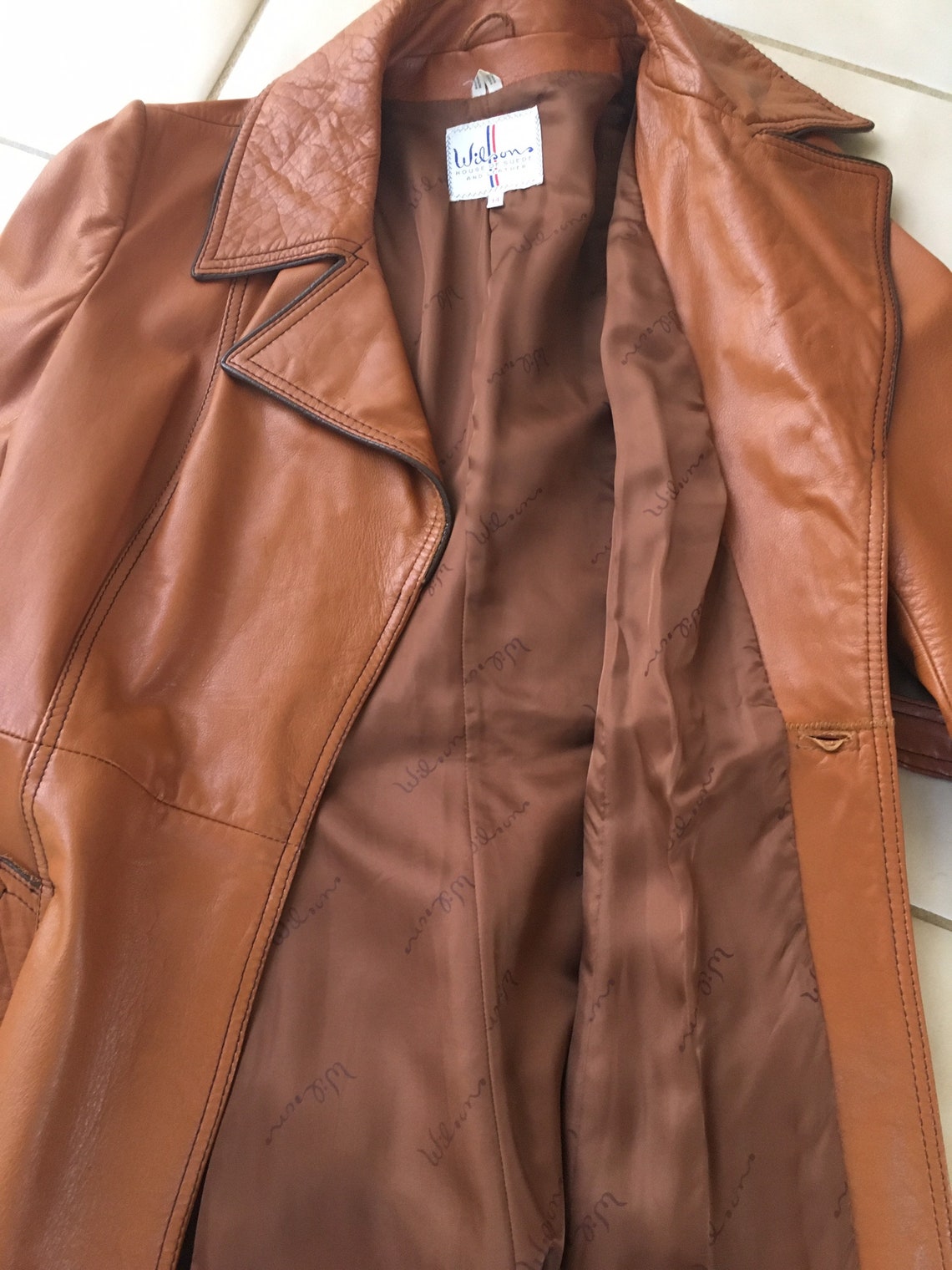 Wilson House of Suede and Leather 70s Long Coat With Swing Bottom Etsy