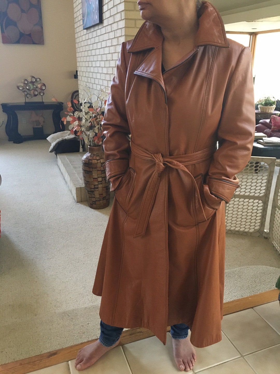 Wilson House of Suede and Leather 70s Long Coat With Swing Bottom Etsy