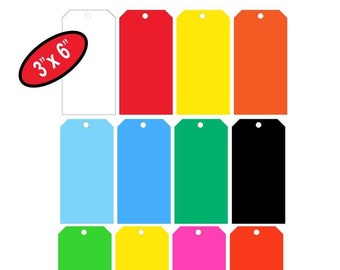 3" x 6" Waterproof Plastic Tags Multiple Colors (15pt plastic) (100 per order)