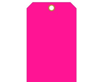 2" x 4" Fluorescent pink Plastic Waterproof tags 100 per pack