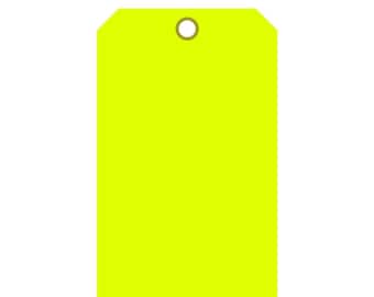 2" x 4" Fluorescent Yellow Plastic Waterproof tags 100 per pack