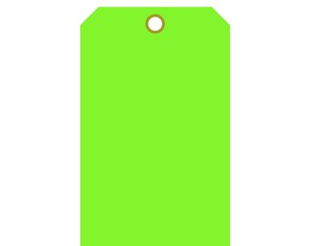 2" x 4" Fluorescent Green Plastic Waterproof tags 100 per pack