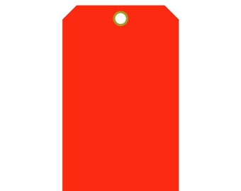 2" x 4" Fluorescent orange/red Plastic Waterproof tags 100 per pack