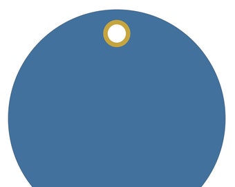 Dark Blue Plastic 3" Circle Tags metal eyelet 100/order (15pt plastic)