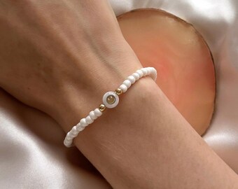Freshwater pearl smile bracelet for women, pearl bead bracelet, basic beaded bracelet, small gifts for mums, sisters, nans, best friends