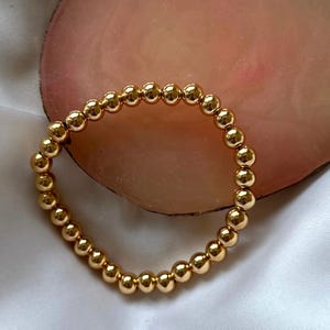 Chunky gold bracelet, simple gold plated bracelet, stacking bracelet, 6mm gold plated beads, womens gold bracelet, gift for her