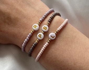 Gold detail initial bracelet, personalised dainty bracelet, choose your initial, choose your name