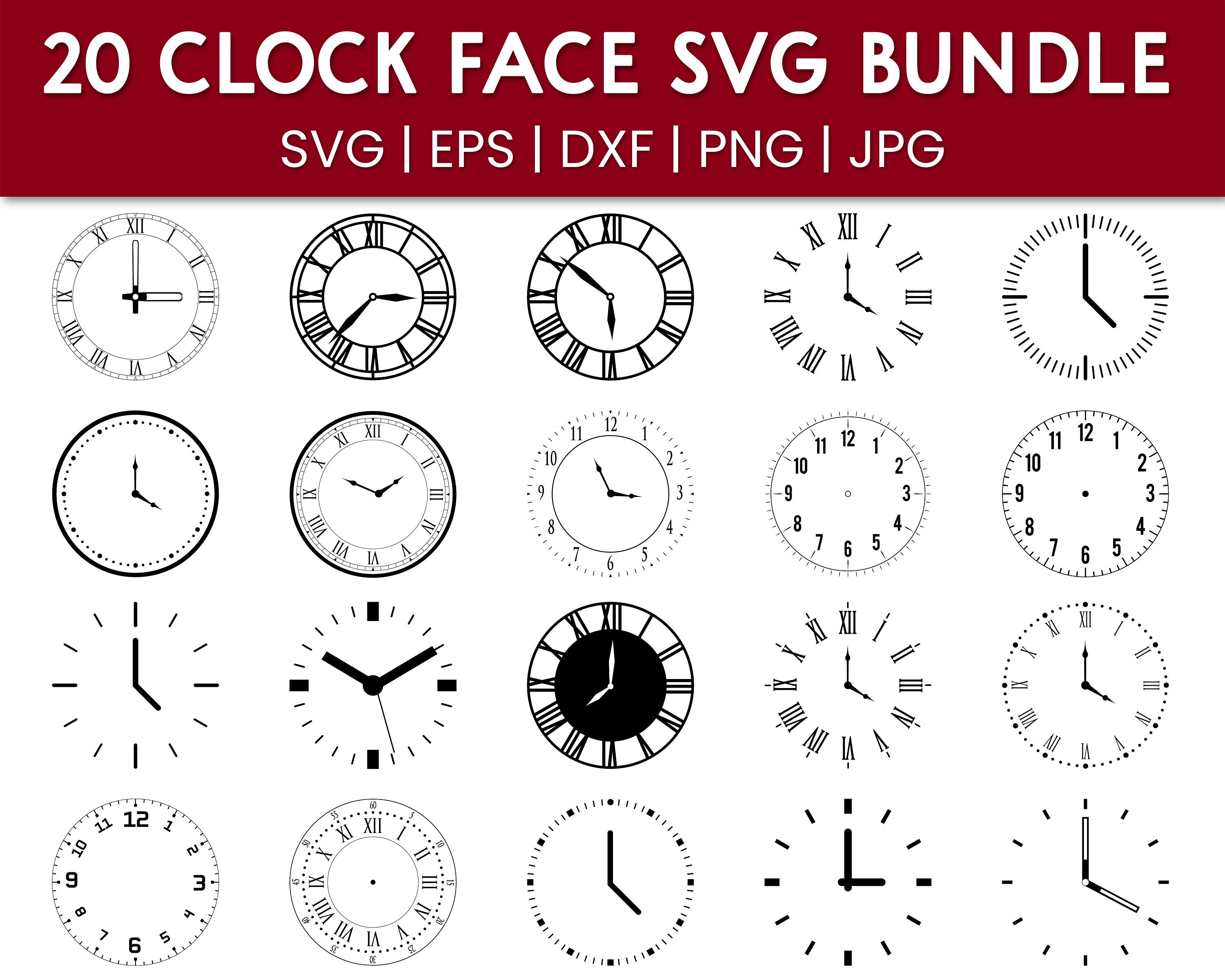 Clock Face Svg, Clock Face Template Dxf, Clock Face Png, Clock Face Cricut  Cut File -  Israel