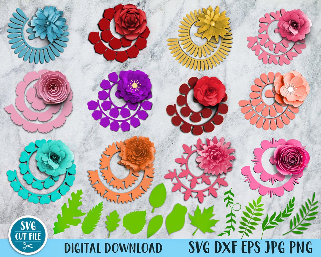 Rolled Flower SVG, Rolled Flower SVG, 3d Flower SVG, Paper Flower Svg