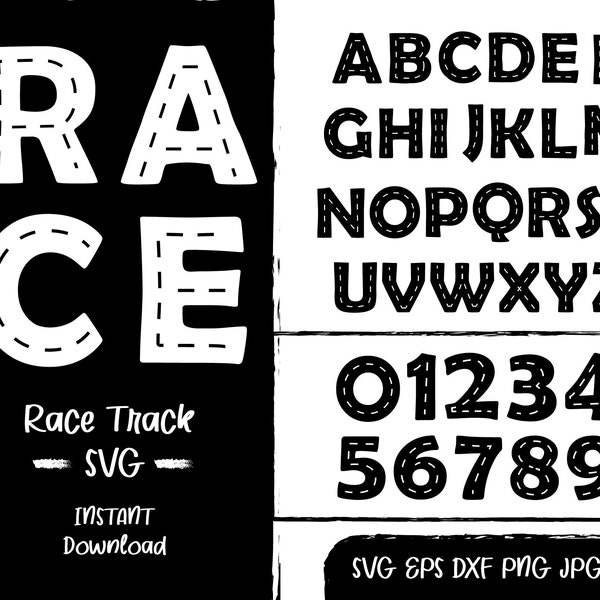 Race Track Alphabet SVG, Road Numbers, car racing, Road Bundle,  Letters SVG, race car svg, race track SVG, Car, Boys, Construction, Clipart
