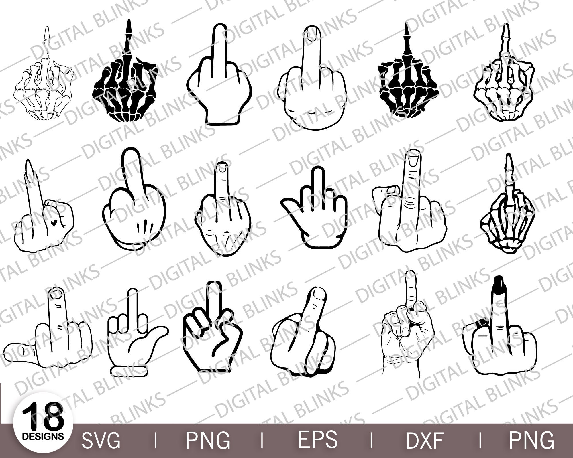 human Middle Finger, PNG, jpg, bmp Funny Download, finger png print to Cut  File, Cricut silhouette, Flipping off download, F-off, attitude