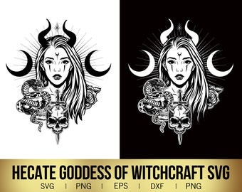 Hecate Goddess SVG, Witch SVG, Witchcraft SVG, Gothic Cricut Svg, Pagan Svg, png, Digital Download