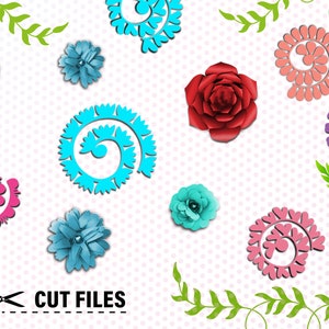 Rolled flower SVG, Rolled flower SVG, 3d flower SVG, paper flower Svg, digital download, digital paper Svg, Pdf, Jpg 300 dpi image 3