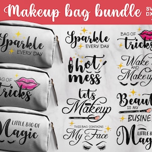 Makeup Bag SVG, Makeup Bag SVG Bundle, Makeup SVG, Makeup Bag Design , Bag Svg, Fashion Svg, Mascara Svg, Beauty Quotes, Cosmetic Bag Svg.