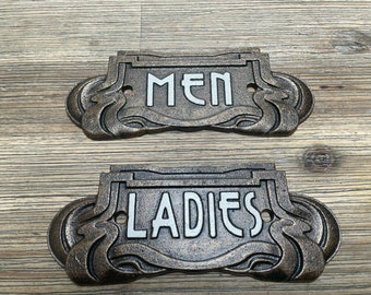 Set of toilet signs (2) - Art Nouveau style - Men & Ladies - Toilet door signs