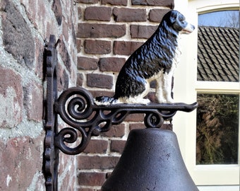 Cast iron bell for wall mounting - Border Collie