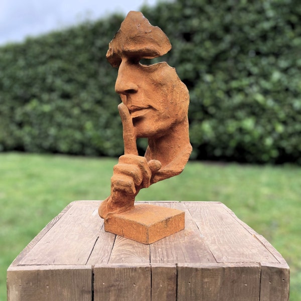 Modern bust - "Silence" - Cast iron sculpture