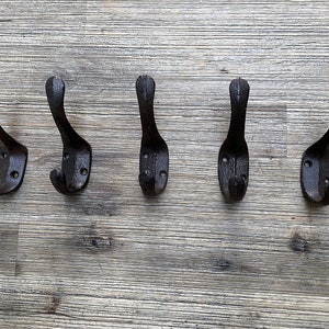 5x Cast iron coat hook Rustic Flat 5 pieces image 3