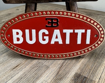 Superb cast iron sign - Bugatti - French sports car