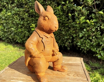 Garden sculpture - Rabbit with pipe| English garden | Peter Rabbit