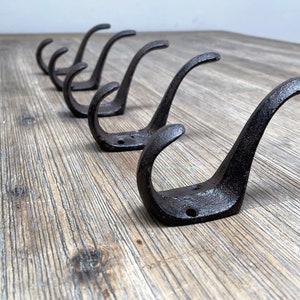 5x Cast iron coat hook Rustic Flat 5 pieces image 7