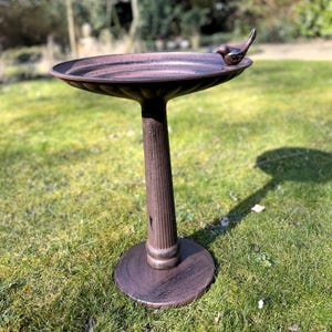 Prachtig modern gietijzeren vogel bad op hoge voet - 54 cm/ 21.06" - Ø 37 cm/ 14.43"