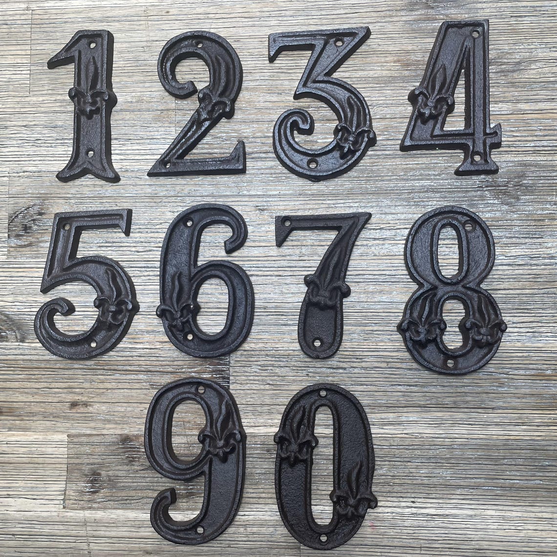 Cast Iron Numbers | House Number | Rustic Door Numbers | French Lily - Etsy