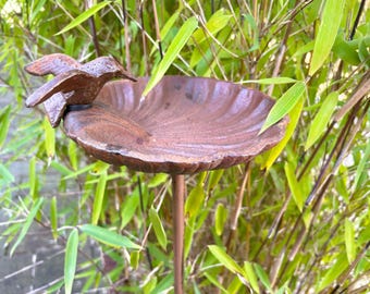 Prachtig gietijzeren vogelvoederschaal op staak - 99 cm/ 38.61 inch