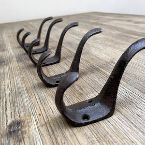 5x Cast iron coat hook Rustic Flat 5 pieces image 1