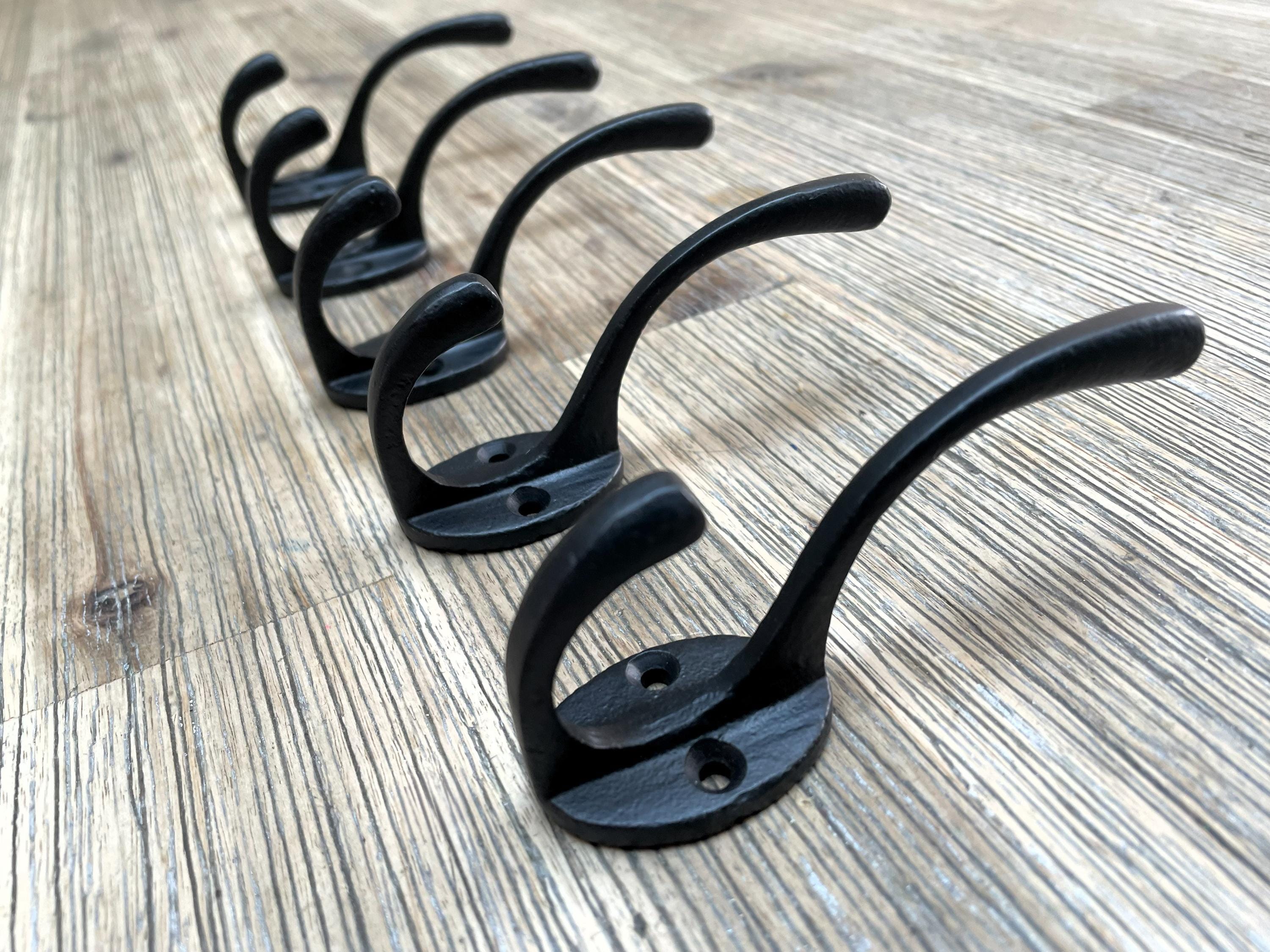 Cast Iron Coat Hooks Rustic Matt Black (S) - Main Image