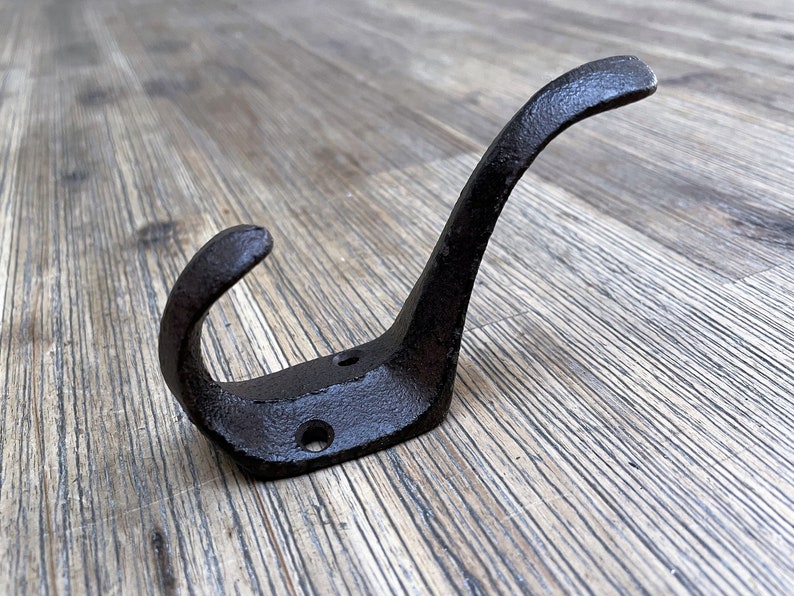 5x Cast iron coat hook Rustic Flat 5 pieces image 5