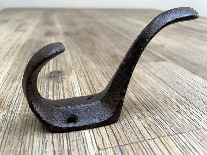 5x Cast iron coat hook Rustic Flat 5 pieces image 4