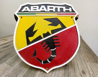 Schitterend gietijzeren bord - (Fiat) Abarth- Italiaanse sportwagen/ autoproducent