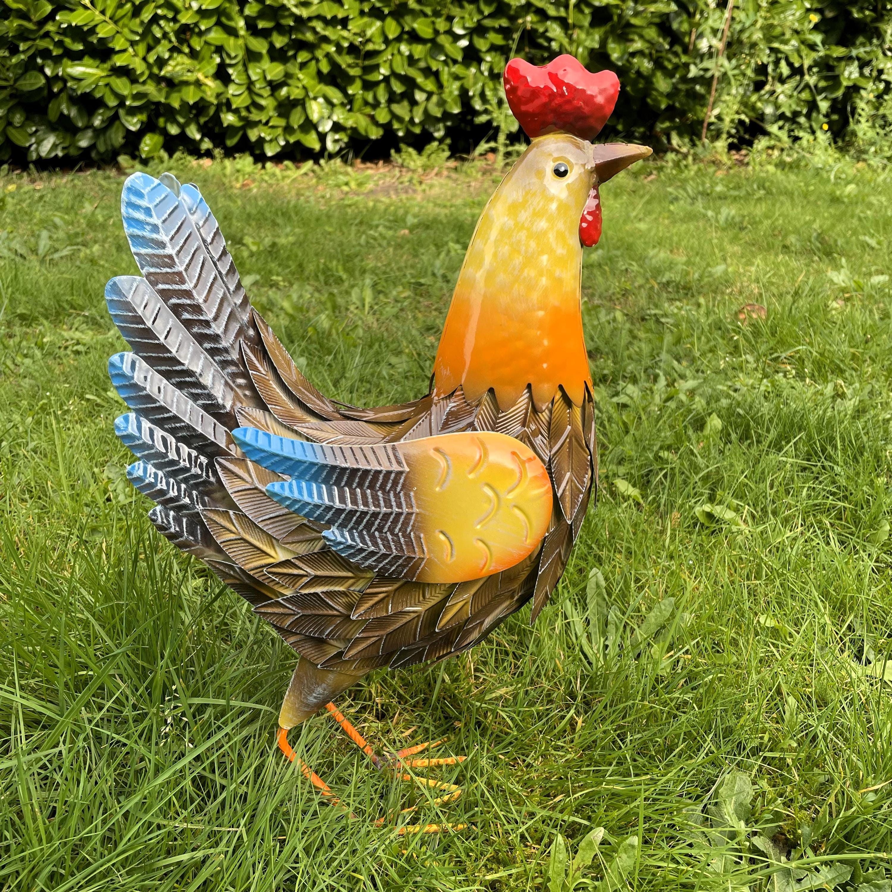 Colourful Iron Chicken - Stunning Garden Decoration - Metal