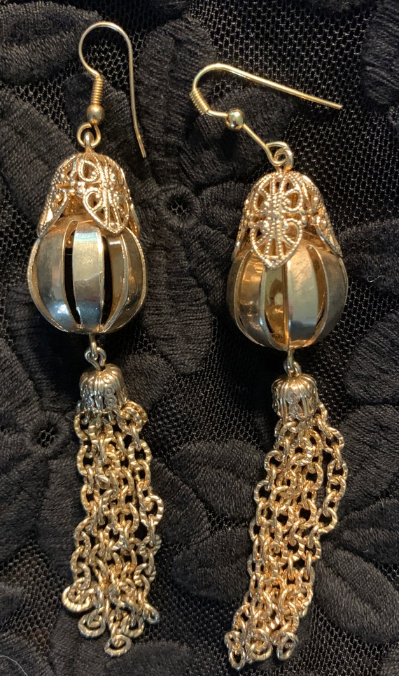 Vintage Gold-Tone Dangle Earrings