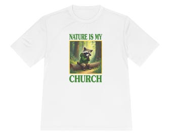 Nature Is My Church T-Shirt | Raccoon Forest Vintage Illustration