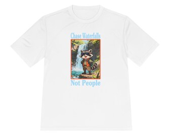 Chase Waterfalls Not People Tee | Raccoon Hiking Graphic T-Shirt