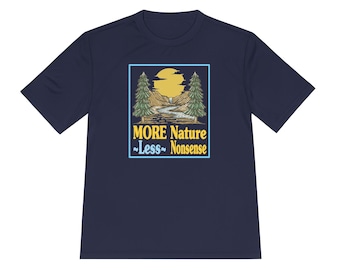 More Nature Less Nonsense Tee | Scenic Mountain River Graphic Shirt