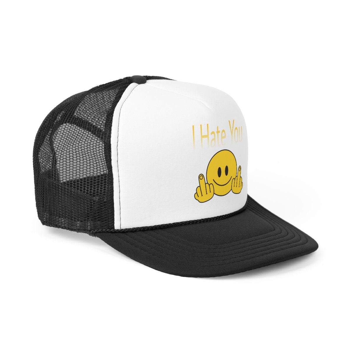 I Hate You Middle Fingers Emoji Funny Trucker Caps - Etsy