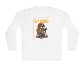 Sloth Hikers Unisex Lightweight Long Sleeve Tee, Nature Lover Slowpoke Shirt, Meandering Adventure Long Sleeve, Not a Skedaddler Sloth