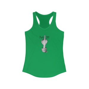 Cactus Middle Finger F*ck Off Adult Humor Women&#39;s Ideal Racerback Tank