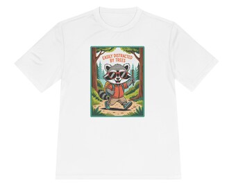 Easily Distracted by Trees Raccoon Tee | Forest Nature Hiking Shirt